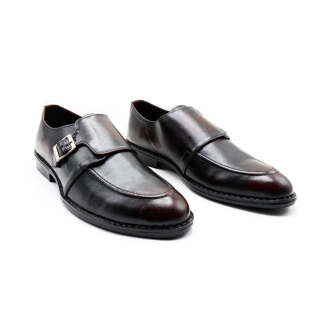 Buckle Monk Strap Pure Leather Shoes
