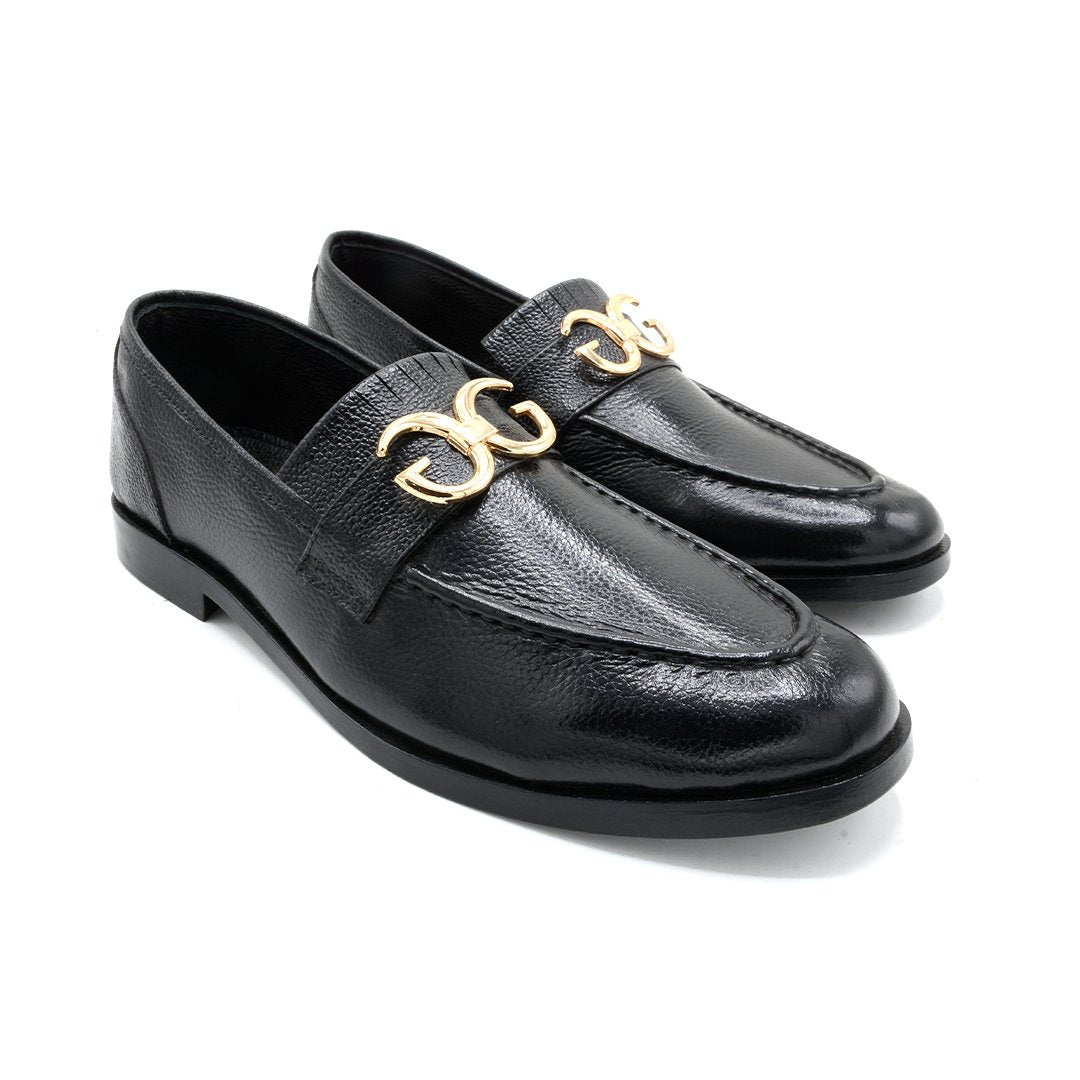 Gleam Luxe Bit Loafers – Black