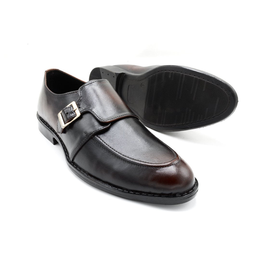 Buckle Monk Strap Pure Leather Shoes