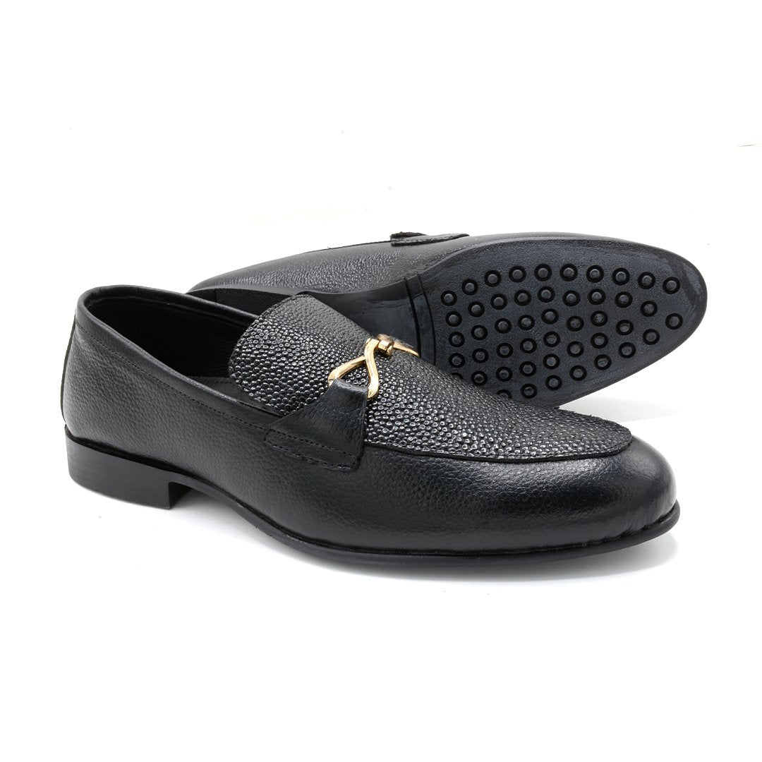 Men’s Classic Black Leather Loafers