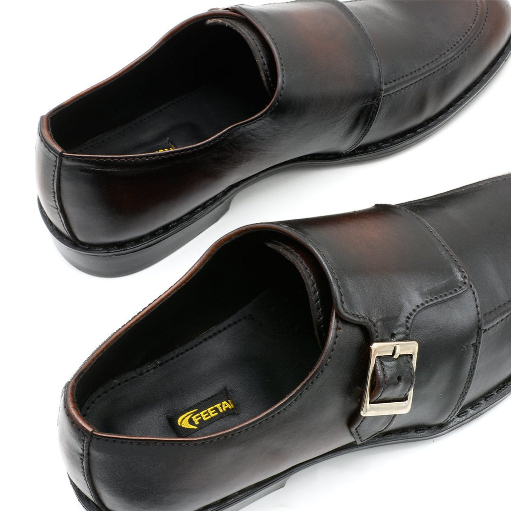 Buckle Monk Strap Pure Leather Shoes