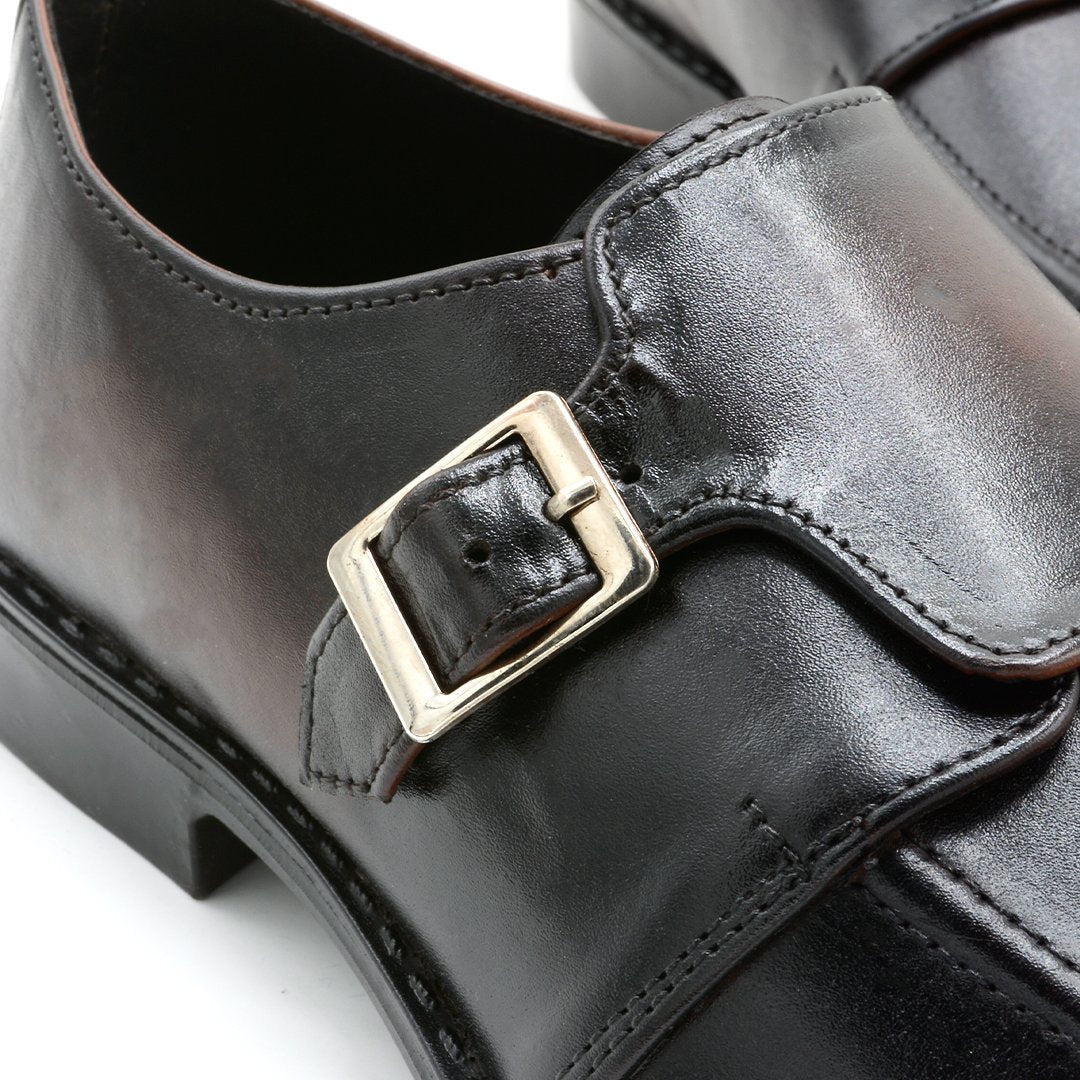 Buckle Monk Strap Pure Leather Shoes